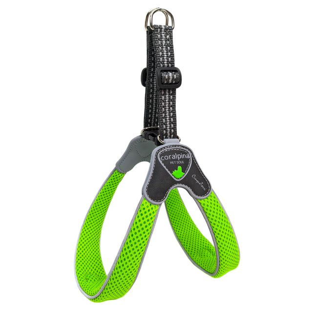 Coralpina Cinquetorri Fluo Harness - lightweight mesh harness for small and medium dogs, neon