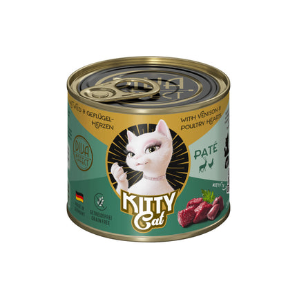 Kitty Cat Venison & Poultry Hearts Pâté - grain-free wet food, pâté for cats, with game meat and poultry hearts