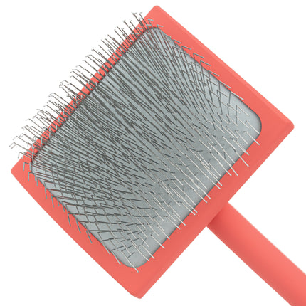 Chris Christensen Big G Slicker Brush - long pin poodle brush, coral