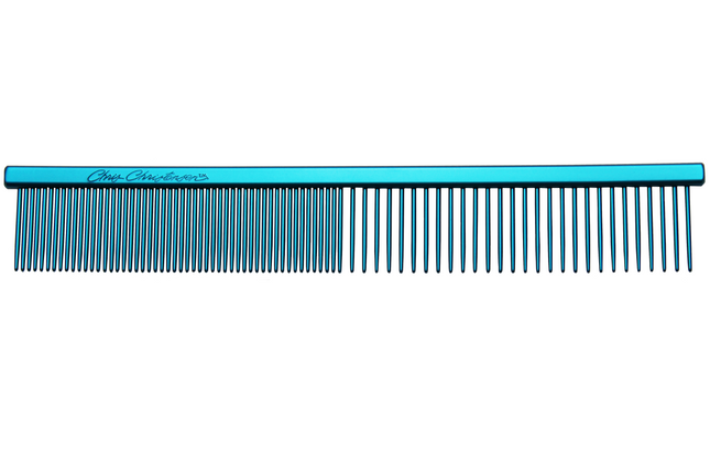 Chris Christensen Face/Feet Comb - professional mini comb for the face and whiskers, blue