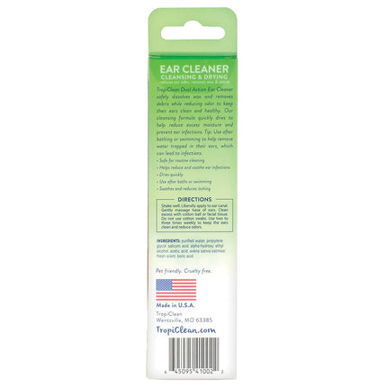 Tropiclean Dual Action Ear Cleaner - ear cleaning solution for dogs and cats