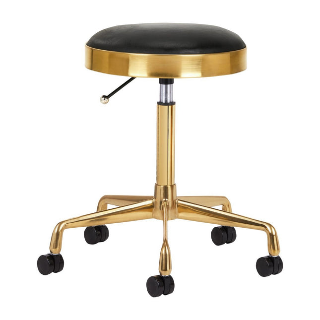 Activ H7 - gold rolling stool with height adjustment, black