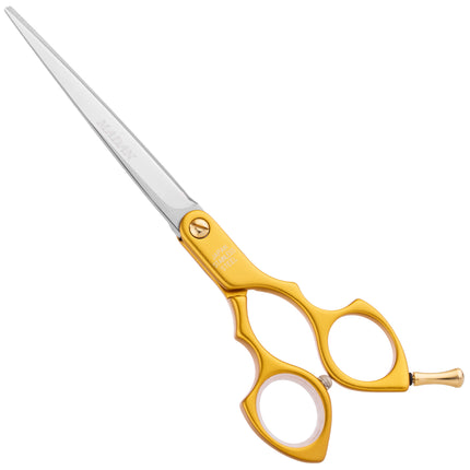 Madan Straight Pet Grooming Scissors - professional, ultra-light straight scissors made of Japanese stainless steel, aluminum handle - gold