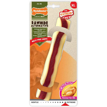 Nylabone Extreme Rawhide Roll - tough chew for dogs, chicken flavor