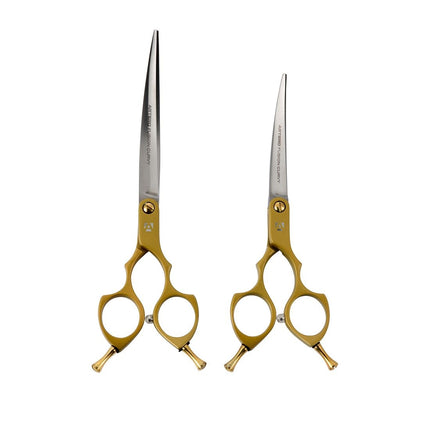 Artero Fusion Curvy Scissors - professional, lightweight scissors for Asian Fusion style grooming, gold