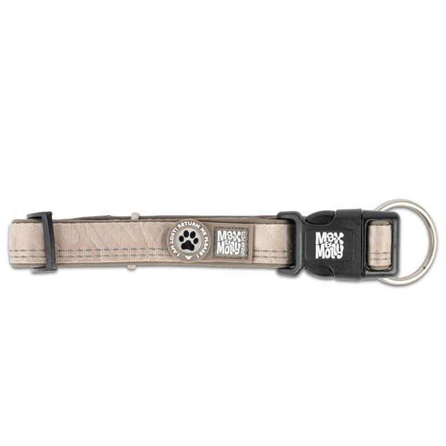 Max&Molly GOTCHA! Smart ID Matrix 2.0 Collar - dog collar with QR identifier, beige