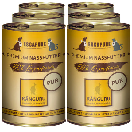 Escapure Kangaroo Pure - wet food for dogs and cats, 100% kangaroo meat