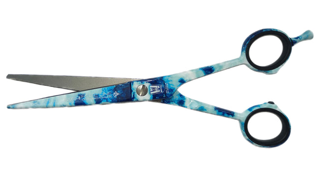 White Line Batik - straight hairdressing scissors with colorful print