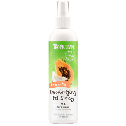 Tropiclean Papaya Mist Deodorizing Pet Spray - deodorizing preparation for refreshing the coat of dogs and cats, with a papaya scent.