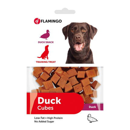 Flamingo Snack Duck Cubes - training treats for dogs, with duck