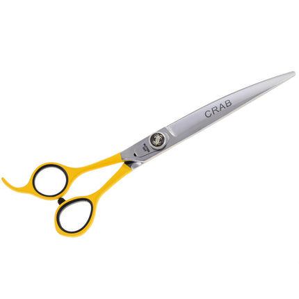 Geib Crab Curved Lefty Scissors Level 1 - high-quality curved scissors for pet grooming with a single-sided micro-grind, left-handed