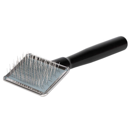 Yento Show Coat Slicker With Long Handle - professional poodle brush with a long wooden handle