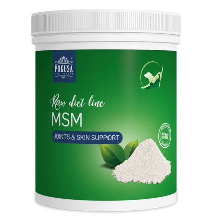 Pokusa RawDietLine MSM - natural sulfur supplement for joints, skin, and coat for dogs and cats, easily absorbable