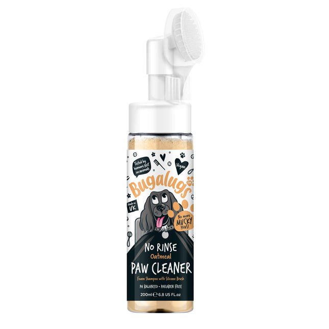 Bugalugs No Rinse Oatmeal Paw Cleaner - Oatmeal Foam for Cleaning Dog Paws, No Rinsing Required