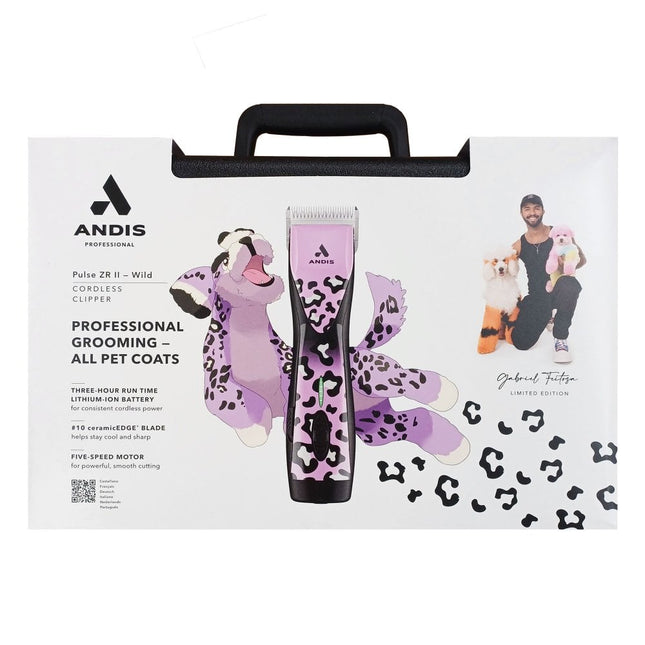 Andis Pulse ZR II Wild Limited Edition - professional cordless clipper, 5-speed with batteries and CeramicEdge blade (1.5mm)