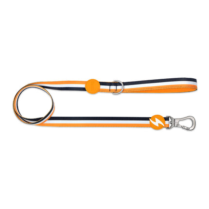 Dashi Stripes Orange & Black Leash 120cm - urban tape leash for dogs, stripes