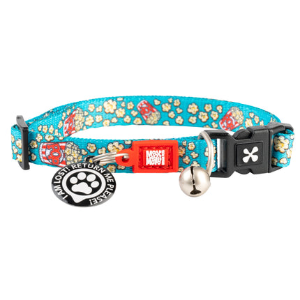 Max&Molly GOTCHA! Smart ID Cat Collar Popcorn - colorful collar for cats with a smart Tag pendant