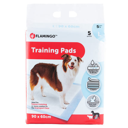 Flamingo Training Pads L (90x60cm) - dog training pads for housebreaking, 5-layer - 5 pcs