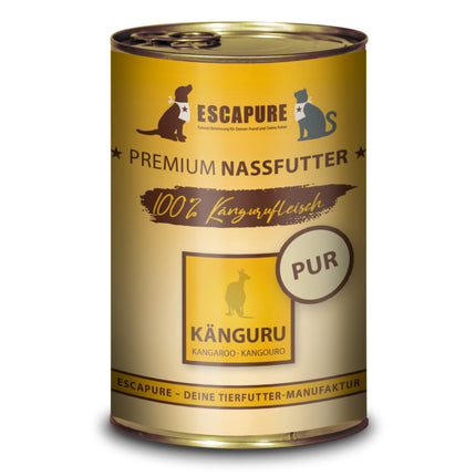 Escapure Kangaroo Pure - wet food for dogs and cats, 100% kangaroo meat