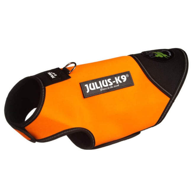 Julius - K9 IDC Neoprene Dog Clothes Orange - neoprene jacket for dogs, orange with black - Mini - Mini