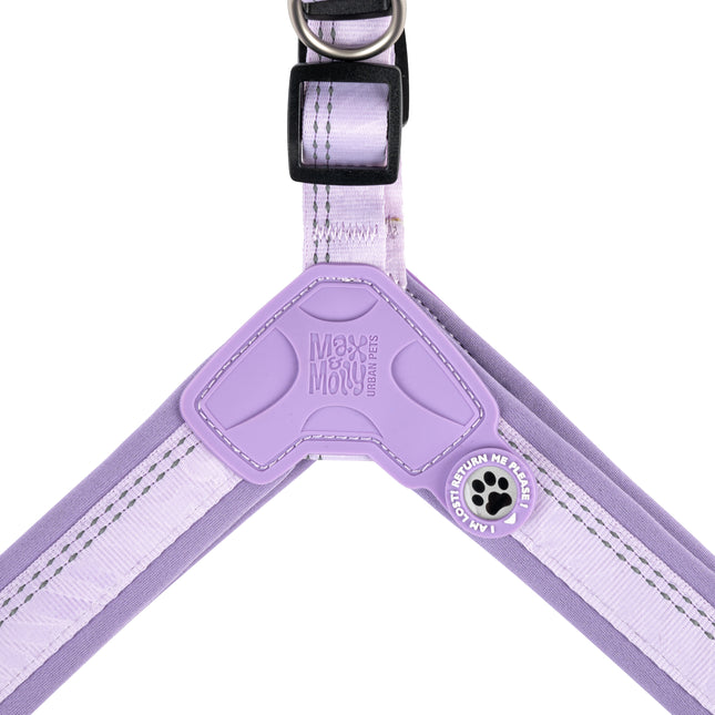 Max&Molly Q - Fit Harness Matrix 2.0 Lavender - lightweight step-in harness for dogs, with QR identifier, purple