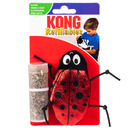 KONG Cat Refillables Catnip Ladybug - cat toy with catnip, shiny ladybug with a supply of catnip