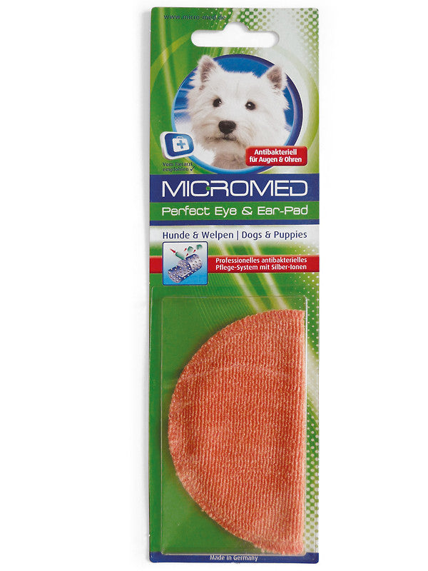 Micromed Perfect Eye & Ear - Reusable Eye and Ear Cleaner Pad for Dogs, Made of Microfiber with Silver Ions