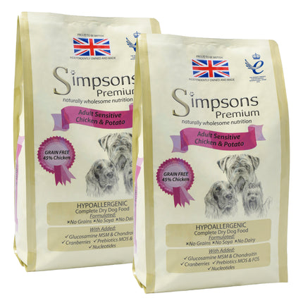 Simpsons Premium Adult Sensitive Chicken & Potato - food for sensitive dogs, chicken and potatoes