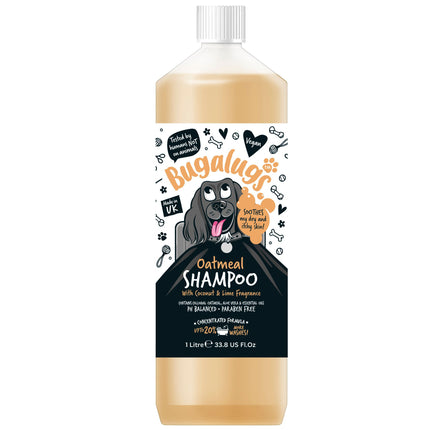 Bugalugs Oatmeal Shampoo - oatmeal shampoo for dogs, soothes irritations, concentrate 1:10