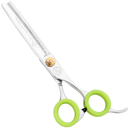 P&W Alfa Omega Thinning - single-sided thinning shears with a short, ergonomic handle, 45 teeth