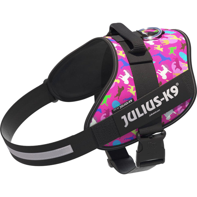 Julius - K9 IDC Powerharness Dogz - dog harness with reflectors, colorful puppy pattern