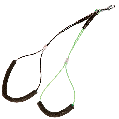 Chadog double steel leash in nylon braid, 53cm/46cm, diameter