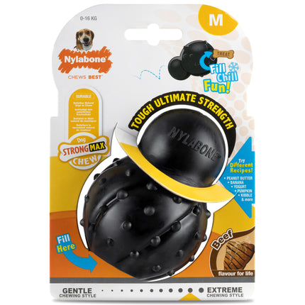 Nylabone Strong Max Cone Chew Beef - durable rubber treat toy for dogs, with a beef flavor