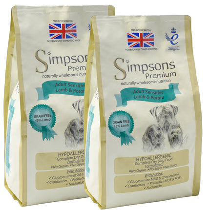 Simpsons Premium Adult Sensitive Lamb & Potato - food for sensitive dogs, lamb and potatoes