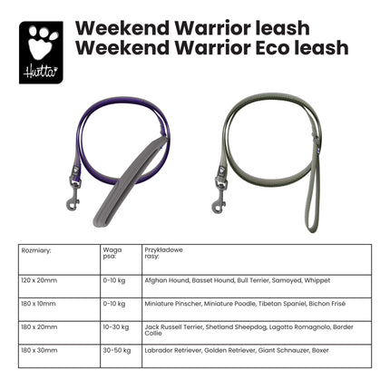 Hurtta Weekend Warrior Leash Currant - leash with a waterproof neoprene handle