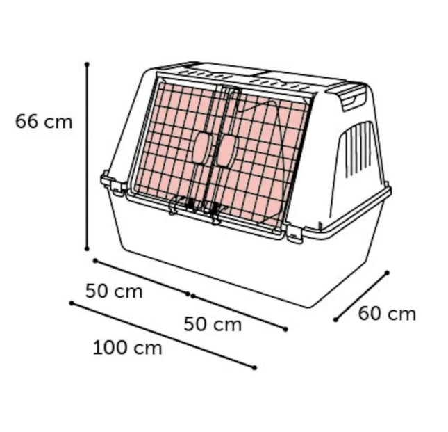 Flamingo Tripper Grey XL - transporter for two dogs, divided