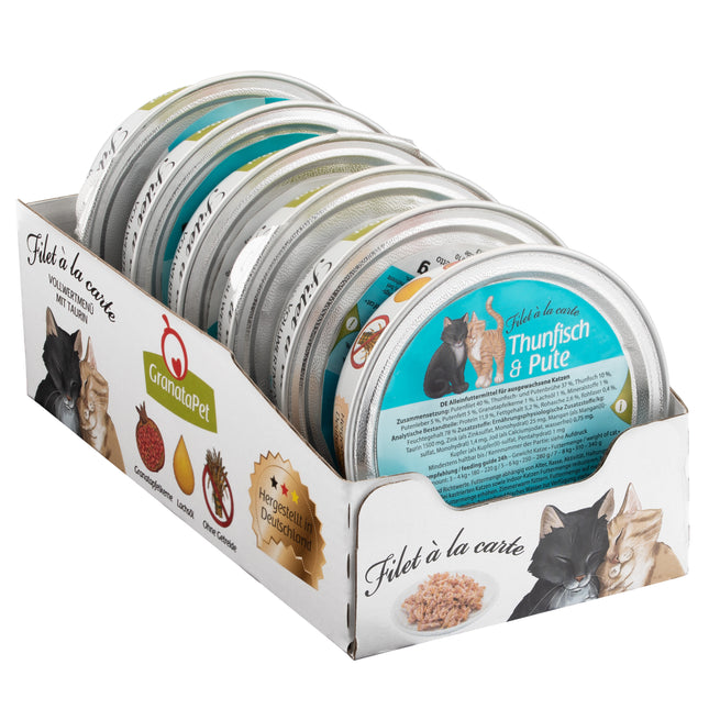 GranataPet Filet à la carte Tuna & Turkey - wet food for cats, fillets in their own sauce, tuna and turkey