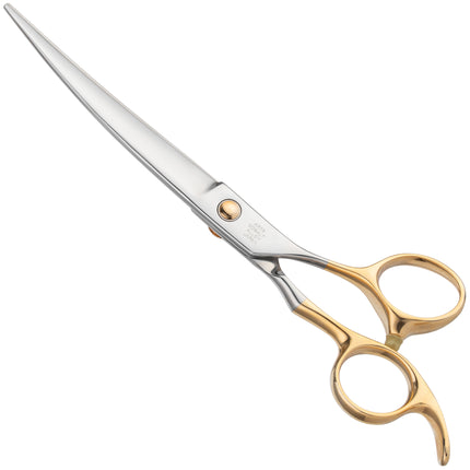 Geib Avanti Curved Scissors - professional grooming scissors with micro-serration, curved