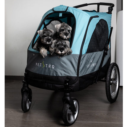 Show Tech Petstro Large 4-Wheel Buggy Turquoise/Grey - stroller for dogs, cats, large stroller, for