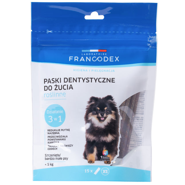 Francodex Dental Chews 15 pcs - dental treats for very small dogs, removing tartar and bad breath.