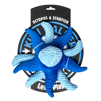 Kiwi Walker Octopus & Starfish - 2-in-1 toy for dogs, plush octopus and floating starfish