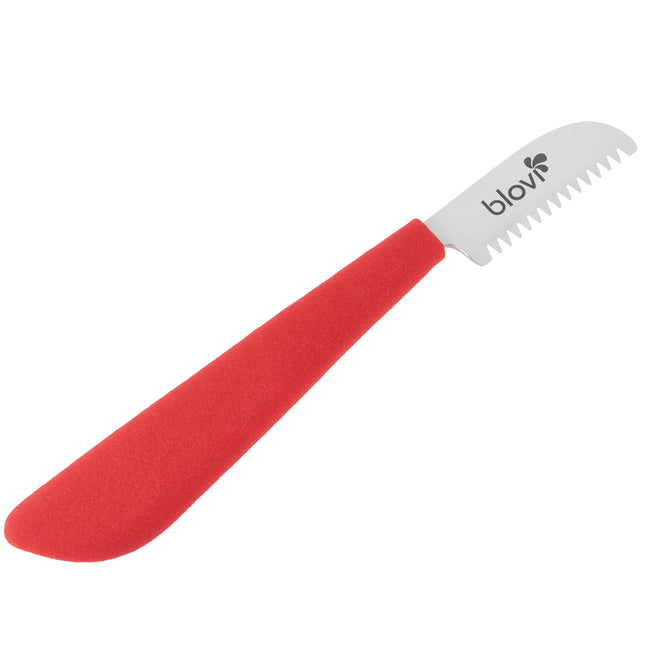 Blovi Professional Rubber Left Stripping Knife - professional trimmer with a comfortable rubberized handle, Japanese steel - left-handed