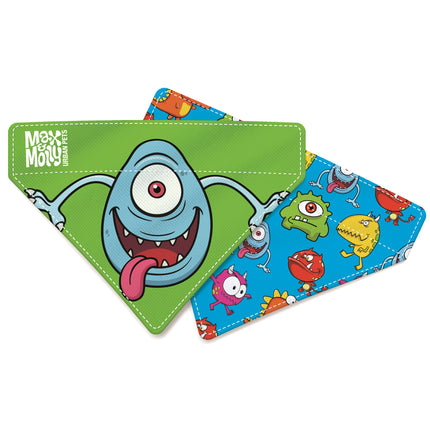 Max & Molly Reversible Bandana Little Monsters - double-sided bandana for dogs