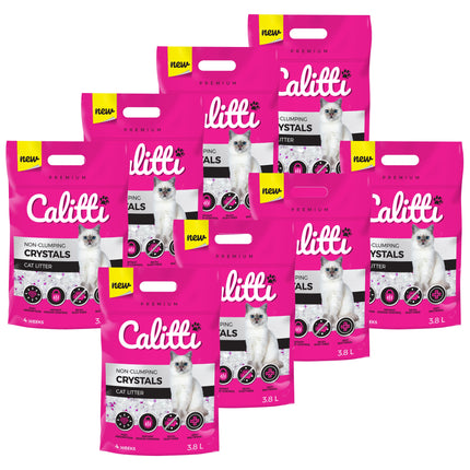 Calitti Crystals Cat Litter - super absorbent, antibacterial, silicone cat litter, unscented - 8x