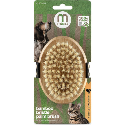 Mikki Bamboo Bristle Palm Brush - bamboo brush with soft, natural bristles