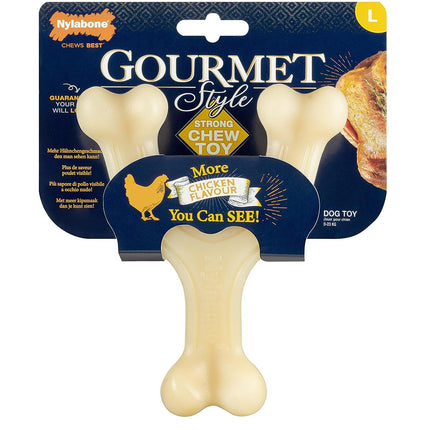 Nylabone Gourmet Wishbone Chicken - durable chew toy for dogs, intense chicken flavor