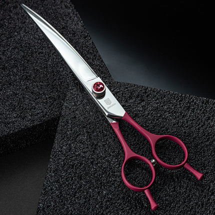 Jargem Curved Scissors - curved grooming scissors with decorative screw