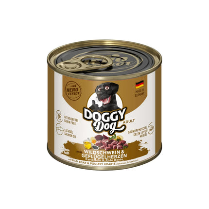 Doggy Dog Wild Boar & Poultry Hearts - grain-free wet dog food with wild boar and poultry hearts