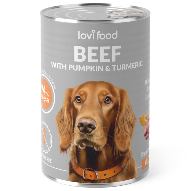 Lovi Food Beef with Pumpkin - wet dog food with beef, pumpkin, and turmeric