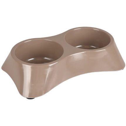 Flamingo Combo Mangi Taupe - double bowl for dogs and cats, non-slip